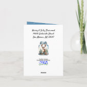 Herten in een pot Sneeuwvlokken Blauw Kaart (Achterkant)