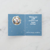 Herten in een pot Sneeuwvlokken Blauw Kaart (Binnen)