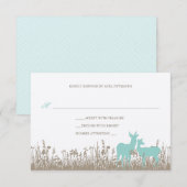 Herten in een veld trouwkaart RSVP kaartje (Voorkant / Achterkant)