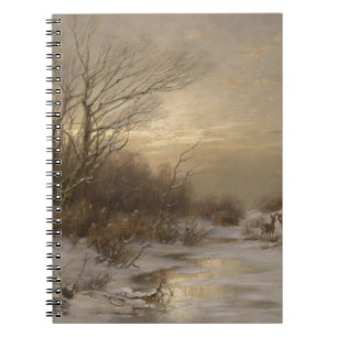 Herten in een winterlandschap - Désiré Thomassin Notitieboek