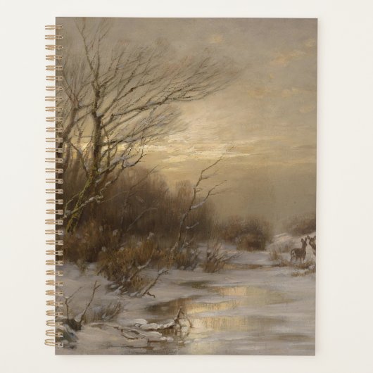 Herten in een winterlandschap - Désiré Thomassin Planner (Voorkant)
