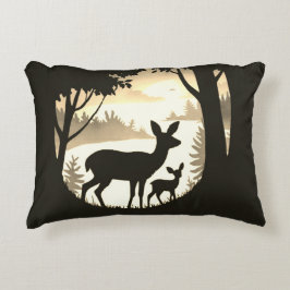 Herten in Forest Clearing Accent Pillow Accent Kussen