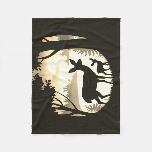 Herten in Forest Clearing Fleece Deken (Voorkant)