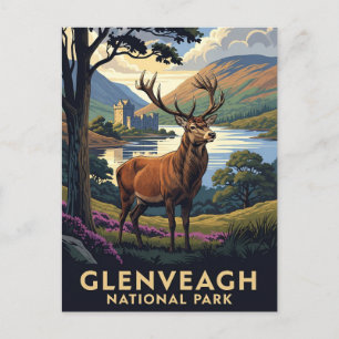 Herten in Glenveagh National Park Ierland Reizen Briefkaart