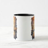 Herten in herfstbosreflectie mok (Midden)