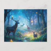 Herten in het betoverde bos briefkaart (Voorkant)