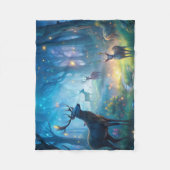 Herten in het betoverde bos fleece deken (Voorkant)