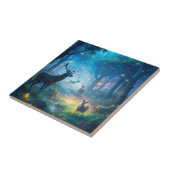 Herten in het betoverde bos tegeltje (Zijkant)