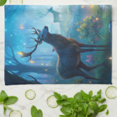 Herten in het betoverde bos theedoek (Gevouwen)