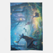 Herten in het betoverde bos theedoek (Verticaal)