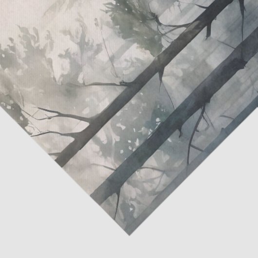 Herten in het bos Art Print Tissuepapier (Detail)