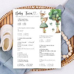 Herten in het bos - Baby Trivia Baby shower spel