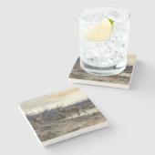 Herten in het bos bij Fontainebleau (Rosa Bonheur) Stenen Onderzetter (Zijkant)