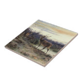 Herten in het bos bij Fontainebleau (Rosa Bonheur) Tegeltje (Zijkant)