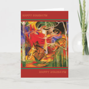 Herten in het bos door Franz Marc (Prettige Feestd Feestdagen Kaart