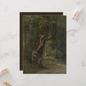 Herten in het bos (door Gustave Courbet) Kaart (Voorkant / Achterkant in situ)