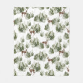 Herten in het bos Evergreen Fleece Deken (Voorkant)