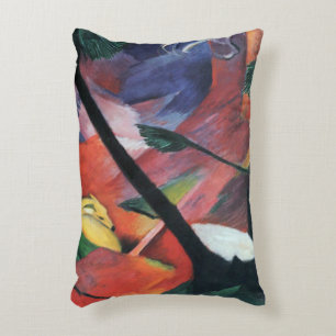 Herten in het bos II door Franz Marc; Reh im Walde Accent Kussen
