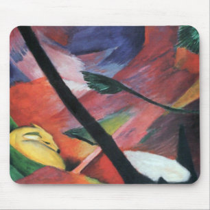 Herten in het bos II door Franz Marc; Reh im Walde Muismat