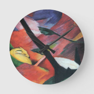Herten in het bos II door Franz Marc; Reh im Walde Ronde Klok