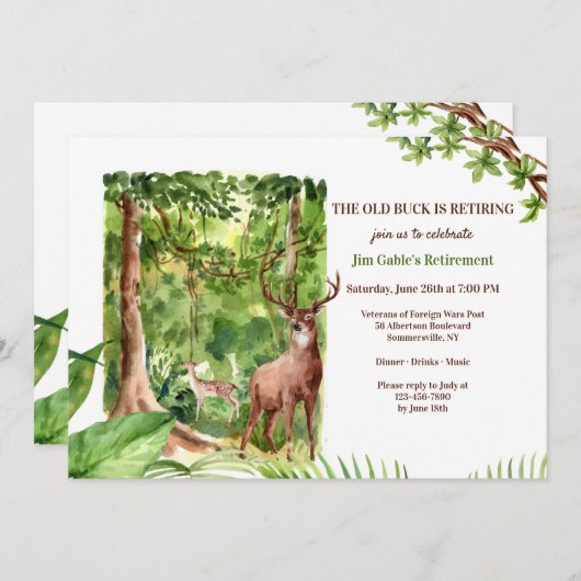 Herten in het bos kaart (Voorkant / Achterkant)