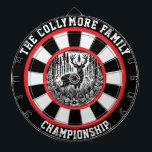 Herten in het Bos Kruishaar Dartbord<br><div class="desc">Gedetailleerd kunstwerk van een hert met groot gewei in een bos,  gemarkeerd door een doelwit.</div>