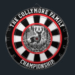 Herten in het Bos Kruishaar Dartbord<br><div class="desc">Gedetailleerd kunstwerk van een hert met groot gewei in een bos,  gemarkeerd door een doelwit.</div>