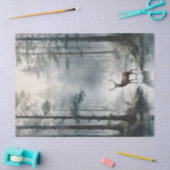 Herten in het bos Kunstprint Tissuepapier (Craft)