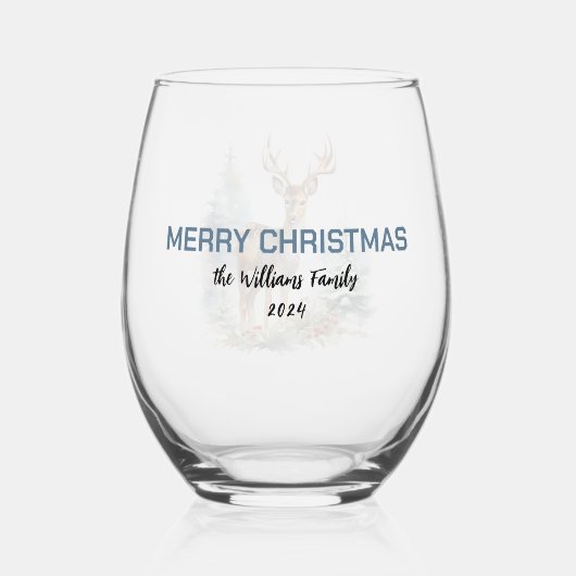  herten in het Bos Wijnglas Zonder Voet (Achterkant)