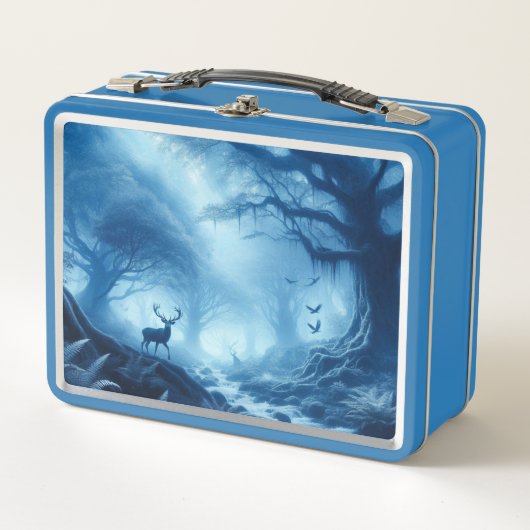 Herten in het donkere bos van Blue Haze (Voorkant)