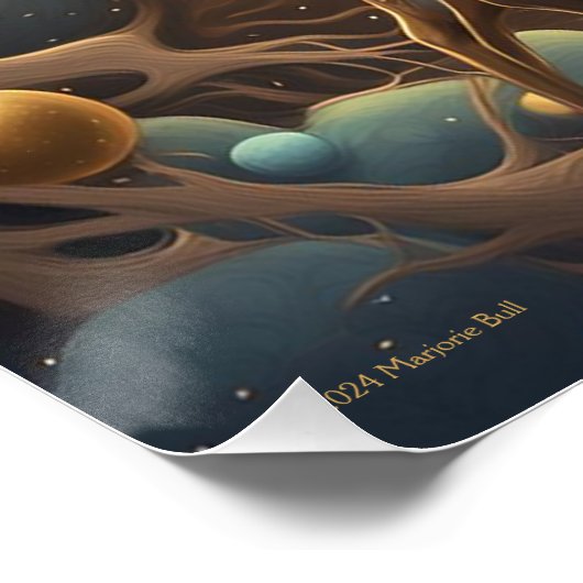 Herten in het Fantasy Forest Perfect Poster (Hoek)