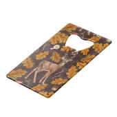 Herten in het herfstbos 2 creditkaart flessenopener (Voorkant Gekanteld)