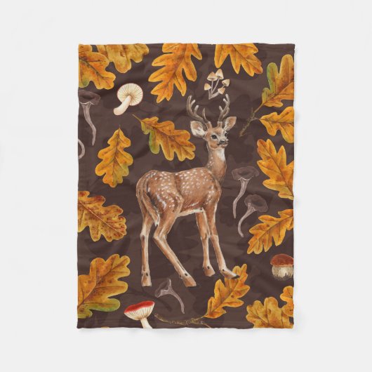 Herten in het herfstbos 2 fleece deken (Voorkant)