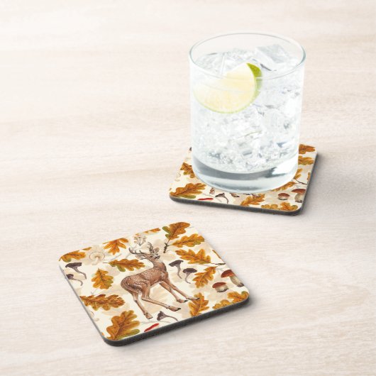 Herten in het herfstbos bier onderzetter (Rechterzijde)