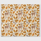 Herten in het herfstbos cadeaupapier (Vlak)