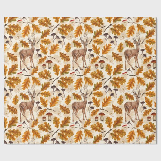 Herten in het herfstbos cadeaupapier (Vlak)