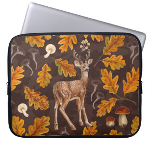 Herten in het herfstbos laptop sleeve