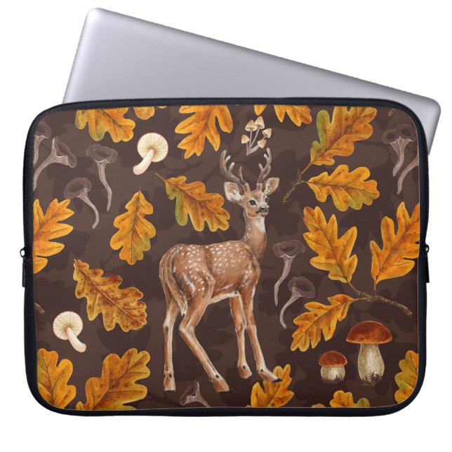 Herten in het herfstbos laptop sleeve (Voorkant)