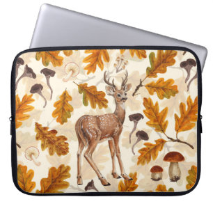 Herten in het herfstbos laptop sleeve
