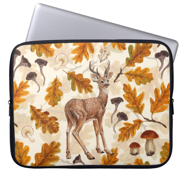 Herten in het herfstbos laptop sleeve (Voorkant)