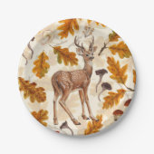 Herten in het herfstbos papieren bordje (Voorkant)