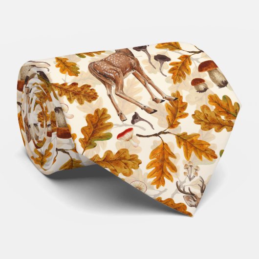 Herten in het herfstbos stropdas (Opgerold)