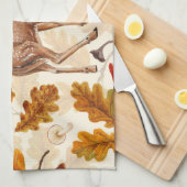 Herten in het herfstbos theedoek (Quarter Fold)