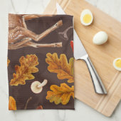 Herten in het herfstbos theedoek (Quarter Fold)