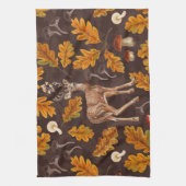 Herten in het herfstbos theedoek (Verticaal)