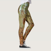 Herten in het hout. Camo Camouflage stretch broek. Leggings (Rechts)