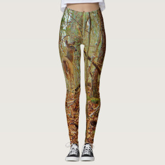 Herten in het hout. Camo Camouflage stretch broek. Leggings