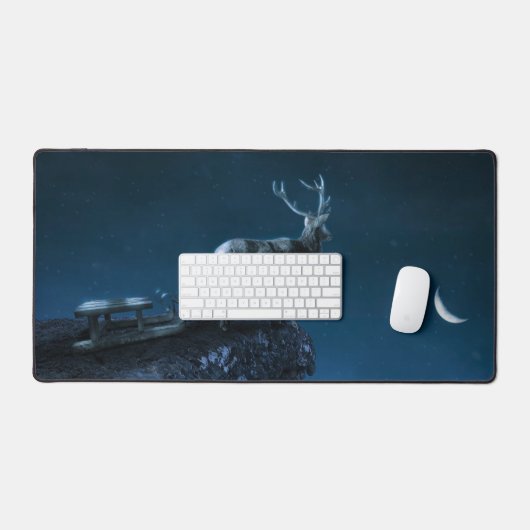 Herten in het maanlicht bureaumat (Keyboard & Muis)