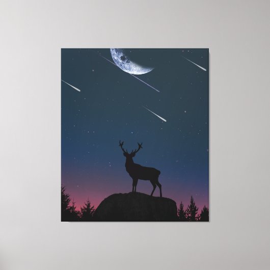 Herten in het maanlicht canvas afdruk (Voorkant)