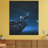 Herten in het maanlicht canvas afdruk (Insitu (Woonkamer))